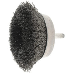 Weiler - 2-3/4" Diam, Steel Fill Cup Brush - 0.0118 Wire Diam, 7/8" Trim Length, 4,500 Max RPM - Exact Tooling