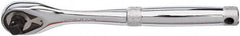 Proto - 1/2" Drive Pear Head Tethered Ratchet - Full Polish Chrome Finish, 10-1/2" OAL, 45 Gear Teeth, Standard Handle - Exact Tooling