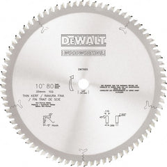 DeWALT - 10" Diam, 5/8" Arbor Hole Diam, 80 Tooth Wet & Dry Cut Saw Blade - Tungsten Carbide-Tipped, Standard Round Arbor - Exact Tooling