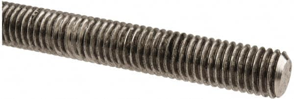 Made in USA - 1/2-13 UNC (Coarse), 6' Long, Stainless Steel Threaded Rod - Right Hand Thread - Exact Tooling