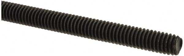 Value Collection - 5/16-18 UNC (Coarse), 6' Long, Medium Carbon Steel Threaded Rod - Black Oxide Finish, Right Hand Thread - Exact Tooling