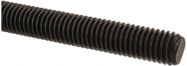Value Collection - 1/2-13 UNC (Coarse), 6' Long, Medium Carbon Steel Threaded Rod - Black Oxide Finish, Right Hand Thread - Exact Tooling
