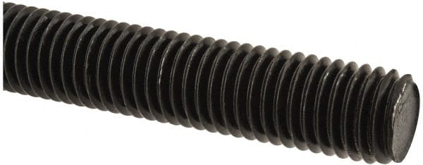 Value Collection - 5/8-11 UNC (Coarse), 6' Long, Medium Carbon Steel Threaded Rod - Black Oxide Finish, Right Hand Thread - Exact Tooling