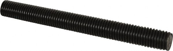 Value Collection - 1-8 UNC (Coarse), 6' Long, Medium Carbon Steel Threaded Rod - Black Oxide Finish, Right Hand Thread - Exact Tooling