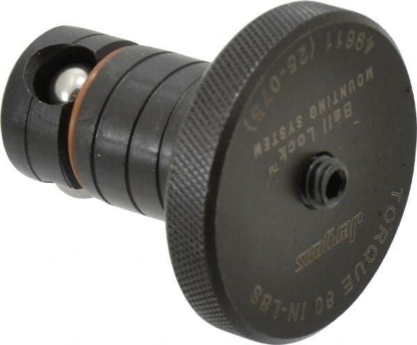 Jergens - 25mm Diam Ball Lock Modular Fixturing Shank - 1.7" Shank Length, 2" Head Diam, Compatible with 3/4" Thick Plate, 7,000 Lb Max Holding Force, 5/32 Key Size, Steel - Exact Tooling