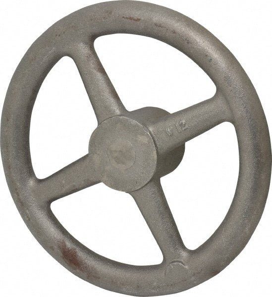Made in USA - 12", Straight Handwheel - 3" Hub, Cast Iron, Plain Finish - Exact Tooling