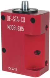 De-Sta-Co - 90 Lb Clamping Force, Right Hand Swing, 31.75mm Total Stroke, Single-Acting Pneumatic Swing Clamp - 1/8 NPT Port, 104.39mm Body Length x 38.1mm Body Width, 2.01 Cu In (Clamp), 2.26 Cu In (Unclamp), 130 Max psi - Exact Tooling