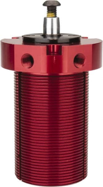 De-Sta-Co - 90 Lb Clamping Force, Left Hand Swing, 31.75mm Total Stroke, Single-Acting Pneumatic Swing Clamp - 1/8 NPT Port, 85.3mm Body Length x 76.2mm Body Width, 2.01 Cu In (Clamp), 2.26 Cu In (Unclamp), 130 Max psi - Exact Tooling