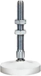 De-Sta-Co - 3/8-16 Carbon Steel Swivel Foot Tip Clamp Spindle Assembly - 61.98mm Thread Length, 90.4mm OAL, Flat Tip Cap, 2" Tip Surface Diam, Use with Toggle Clamps - Exact Tooling