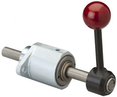 De-Sta-Co - 3,000 N Capacity, M6 Plunger, 12mm Plunger Diam, Flange Mt, One Hand, Hand Lever Actuation, Variable Stroke Straight Line Action Clamp - 45mm Max Rapid Stroke, 3mm Max Clamping Stroke, 6.5mm Mt Hole Diam, 68mm Overall Height, 153mm OAL - Exact Tooling
