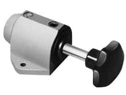 De-Sta-Co - 3,000 N Capacity, M6 Plunger, 12mm Plunger Diam, Foot Mt, One Hand, Hand Lever Actuation, Variable Stroke Straight Line Action Clamp - 45mm Max Rapid Stroke, 3mm Max Clamping Stroke, 6.5mm Mt Hole Diam, 68mm Overall Height, 153mm OAL - Exact Tooling
