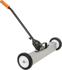 Shields Magnetics - 24" Long Push Magnetic Sweeper with Wheels - 6-13/16" Wide x 13" High x 48" Long, 7" Wheel Diam, 3/4 to 1-1/2" Clearance - Exact Tooling