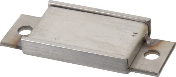 Mag-Mate - 13.5 Max Pull Force Lb, 3-1/4" Long x 1-3/8" Wide x 7/16" Thick, End Mount Horseshoe, Ceramic Fixture Magnet - 300°F Max Operating Temp, 2-5/8mm Mounting Hole Diam, 1/4-20 M6 Mounting Hole, Stainless Steel Housing - Exact Tooling