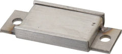 Mag-Mate - 13.5 Max Pull Force Lb, 3-1/4" Long x 1-3/8" Wide x 7/16" Thick, End Mount Horseshoe, Ceramic Fixture Magnet - 300°F Max Operating Temp, 2-5/8mm Mounting Hole Diam, 1/4-20 M6 Mounting Hole, Stainless Steel Housing - Exact Tooling