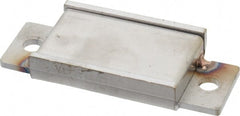 Mag-Mate - 14.5 Max Pull Force Lb, 3-1/4" Long x 1-3/8" Wide x 7/16" Thick, End Mount Horseshoe, Ceramic Fixture Magnet - 300°F Max Operating Temp, 2-5/8mm Mounting Hole Diam, 1/4-20 M6 Mounting Hole, Stainless Steel Housing - Exact Tooling