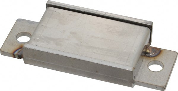 Mag-Mate - 15.5 Max Pull Force Lb, 3-1/4" Long x 1-3/8" Wide x 9/16" Thick, End Mount Horseshoe, Ceramic Fixture Magnet - 300°F Max Operating Temp, 2-5/8mm Mounting Hole Diam, 1/4-20 M6 Mounting Hole, Stainless Steel Housing - Exact Tooling