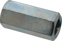 Value Collection - 3/4-10 UNC, 2-1/4" OAL Steel Standard Coupling Nut - Zinc-Plated Finish, 1" Width Across Flats - Exact Tooling