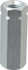 Made in USA - 3/8-16 UNC, 1-3/4" OAL Steel Standard Coupling Nut - Zinc-Plated Finish, 5/8" Width Across Flats - Exact Tooling