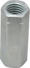 Made in USA - 5/8-11 UNC, 2-1/8" OAL Steel Standard Coupling Nut - Zinc-Plated Finish, 13/16" Width Across Flats - Exact Tooling