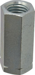 Made in USA - 3/4-10 UNC, 2-1/4" OAL Steel Standard Coupling Nut - Zinc-Plated Finish, 1" Width Across Flats - Exact Tooling