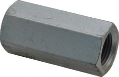 Value Collection - 3/4-16 UNF, 2-1/4" OAL Steel Standard Coupling Nut - Zinc-Plated Finish, 1" Width Across Flats - Exact Tooling