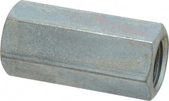 Made in USA - 3/4-10 UNC, 2-1/4" OAL Steel Standard Coupling Nut - Zinc-Plated Finish, 1" Width Across Flats - Exact Tooling