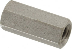 Made in USA - 1/4-20 UNC, 7/8" OAL Stainless Steel Standard Coupling Nut - 3/8" Width Across Flats - Exact Tooling