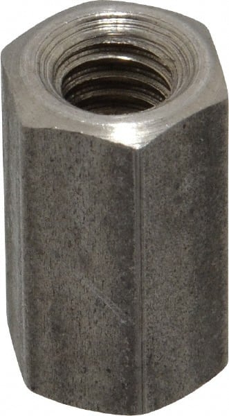 Made in USA - 5/16-18 UNC, 7/8" OAL Stainless Steel Standard Coupling Nut - 1/2" Width Across Flats - Exact Tooling