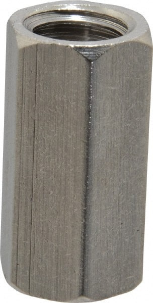 Made in USA - 1/2-13 UNC, 1-1/4" OAL Stainless Steel Standard Coupling Nut - 5/8" Width Across Flats - Exact Tooling