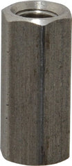 Made in USA - 1/4-28 UNF, 7/8" OAL Stainless Steel Standard Coupling Nut - 3/8" Width Across Flats - Exact Tooling