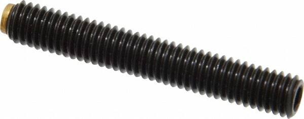 J.W. Winco - M6x1.00 Metric Coarse, 40mm Length of Thread, Soft Tip Point Set Screw - Grade 5.8 Steel, 3mm Key - Exact Tooling