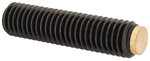 J.W. Winco - M8x1.25 Metric Coarse, 32mm Length of Thread, Soft Tip Point Set Screw - Grade 5.8 Steel, 4mm Key - Exact Tooling