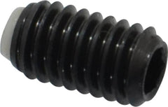 J.W. Winco - M6x1.00 Metric Coarse, 10mm Length of Thread, Soft Tip Point Set Screw - Grade 5.8 Steel, 3mm Key - Exact Tooling