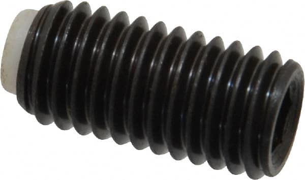 J.W. Winco - M10x1.50 Metric Coarse, 20mm Length of Thread, Soft Tip Point Set Screw - Grade 5.8 Steel, 5mm Key - Exact Tooling