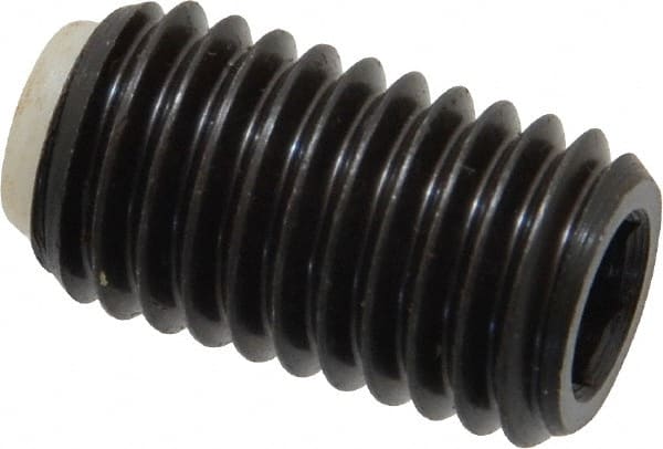 J.W. Winco - M12x1.75 Metric Coarse, 20mm Length of Thread, Soft Tip Point Set Screw - Grade 5.8 Steel, 6mm Key - Exact Tooling