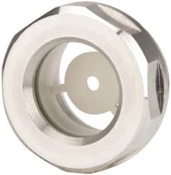 J.W. Winco - G 3/4 Thread, 30mm Distance Across Flats, Aluminum Oil Level Sight Glasses - 32mm Flange Diameter, 8mm Head Height, 9mm Length Under Head - Exact Tooling