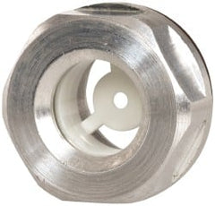 J.W. Winco - G 3/8 Thread, 20mm Distance Across Flats, Aluminum Oil Level Sight Glasses - 22mm Flange Diameter, 7.5mm Head Height, 8mm Length Under Head - Exact Tooling