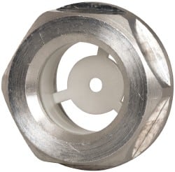 J.W. Winco - G 1/2 Thread, 23mm Distance Across Flats, Aluminum Oil Level Sight Glasses - 26mm Flange Diameter, 7.5mm Head Height, 8.5mm Length Under Head - Exact Tooling