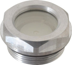 J.W. Winco - M33x1.5 Thread, 36mm Distance Across Flats, Aluminum Oil Level Sight Glasses - 40mm Flange Diameter, 8.5mm Head Height, 11mm Length Under Head - Exact Tooling