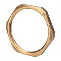 J.W. Winco - G 1-1/4 Thread, 46mm Distance Across Flats, Brass Oil Level Sight Glasses - 5.5mm Head Height - Exact Tooling