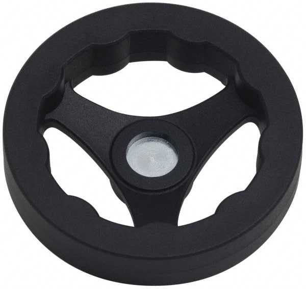 J.W. Winco - 125mm, Handwheel - 24mm Hub, Plastic, Plain Finish - Exact Tooling