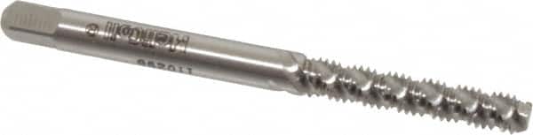 Heli-Coil - #6-32 UNC, 3 Flute, Bottoming Chamfer, Bright Finish, High Speed Steel Spiral Flute STI Tap - Right Hand Flute, 2-3/8" OAL, 0.194" Shank Diam, 7/8" Thread Length, 3B Class of Fit - Exact Tooling