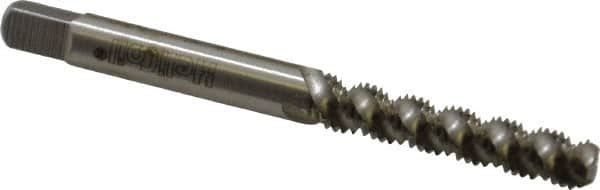 Heli-Coil - #8-32 UNC, 3 Flute, Bottoming Chamfer, Bright Finish, High Speed Steel Spiral Flute STI Tap - Right Hand Flute, 2-3/8" OAL, 0.22" Shank Diam, 15/16" Thread Length, 3B Class of Fit - Exact Tooling