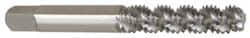 Heli-Coil - 1/4-20 UNC, 3 Flute, Bottoming Chamfer, Bright Finish, High Speed Steel Spiral Flute STI Tap - Right Hand Flute, 2-23/32" OAL, 0.318" Shank Diam, 1-1/8" Thread Length, 3B Class of Fit - Exact Tooling