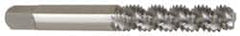 Heli-Coil - 1/4-20 UNC, 3 Flute, Bottoming Chamfer, Bright Finish, High Speed Steel Spiral Flute STI Tap - Right Hand Flute, 2-23/32" OAL, 0.318" Shank Diam, 1-1/8" Thread Length, 3B Class of Fit - Exact Tooling