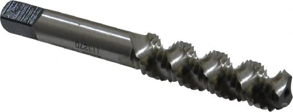 Heli-Coil - 3/8-16 UNC, 3 Flute, Bottoming Chamfer, Bright Finish, High Speed Steel Spiral Flute STI Tap - Right Hand Flute, 3-3/8" OAL, 0.367" Shank Diam, 1-21/32" Thread Length, 3B Class of Fit - Exact Tooling