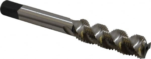 Heli-Coil - 3/8-24 UNF, 3 Flute, Bottoming Chamfer, Bright Finish, High Speed Steel Spiral Flute STI Tap - Right Hand Flute, 3-5/32" OAL, 0.323" Shank Diam, 1-7/16" Thread Length, 3B Class of Fit - Exact Tooling