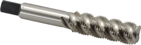 Heli-Coil - 1/2-20 UNF, 4 Flute, Bottoming Chamfer, Bright Finish, High Speed Steel Spiral Flute STI Tap - Right Hand Flute, 3-19/32" OAL, 0.429" Shank Diam, 1-21/32" Thread Length, 3B Class of Fit - Exact Tooling