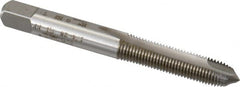 Heli-Coil - 1/4-28 UNF, H2, 2 Flutes, Plug Chamfer, Bright Finish, High Speed Steel Spiral Point STI Tap - 2-23/32" OAL, 0.318" Shank Diam, 1-1/8" Thread Length, 3/8" Square Length, 0.238" Square Size, 3B Class of Fit - Exact Tooling