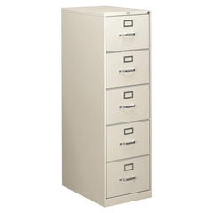 Hon - 5 Drawer Light Gray Steel Vertical File Cabinet - Exact Tooling